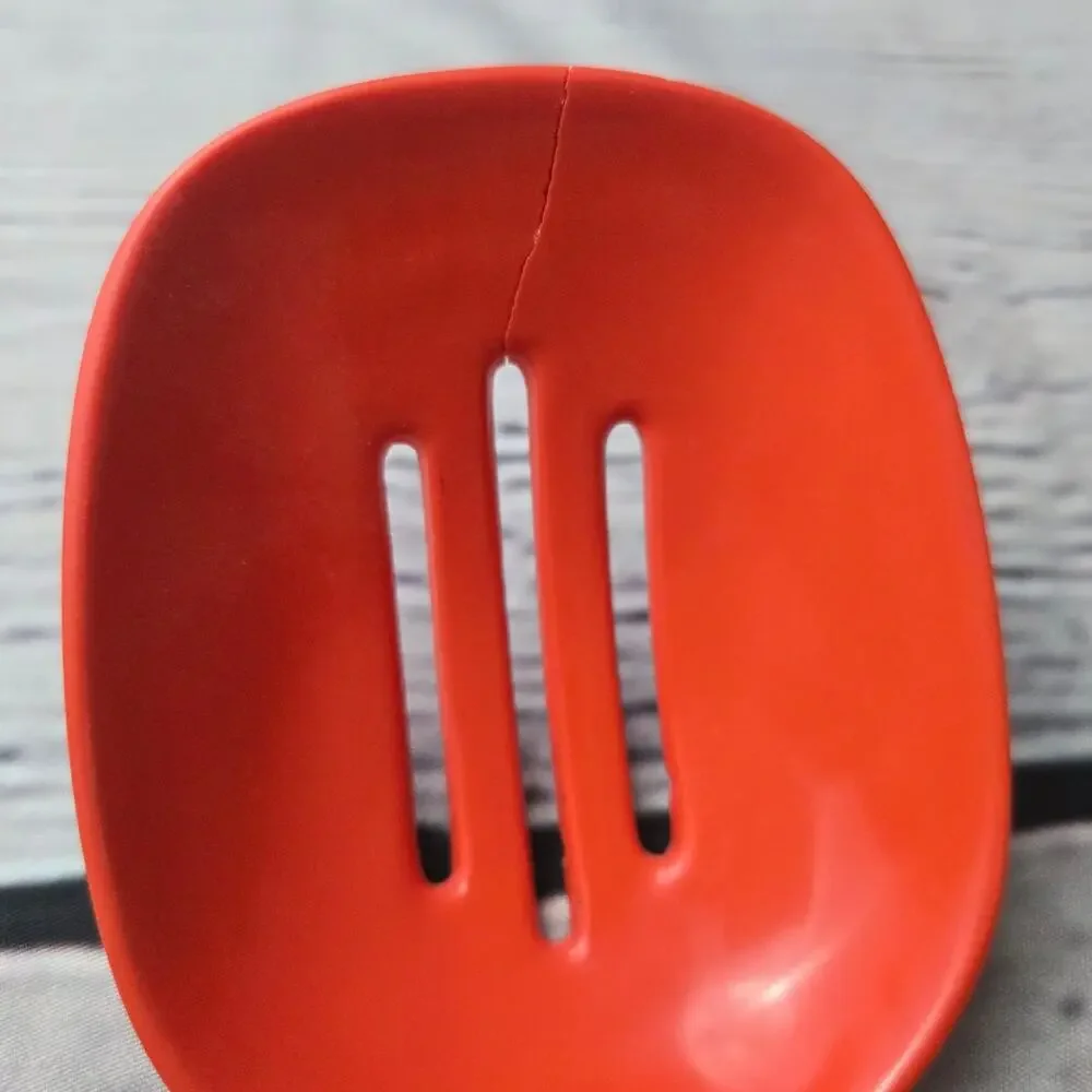 Vintage Rosti Mepal Orange Melamine Serving Spoon and Fork MCM Utensils Denmark